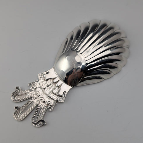 1981 British vintage sterling silver tea caddy spoon Roberts & Belk